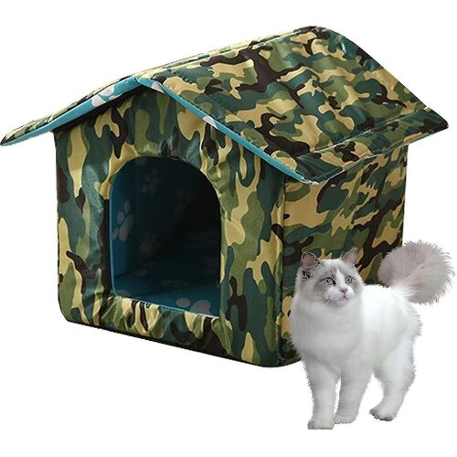 Abri Extérieur Pour Animaux De Compagnie Pour L'hiver - Abri Extérieur Pour Chats - Abri Pour Chats Avec Tapis Souple Amovible, Facile À Assembler Niche Pour Chien Igloo Pour Petit Do