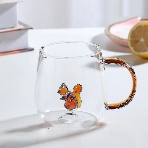 A-Transparent Tridimensionnel Petit Animal En Forme De Tasse D'eau Tasse En Verre Coloré