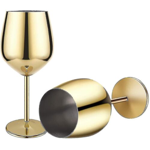 Verre À Vin Gold Finish, 2 Verres À Cocktail En Acier Inoxydable