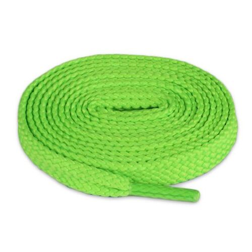 Lacets Chaussures De Sport Plats Et Larges 120 X 0.8 Cm - (Vert Fluo)