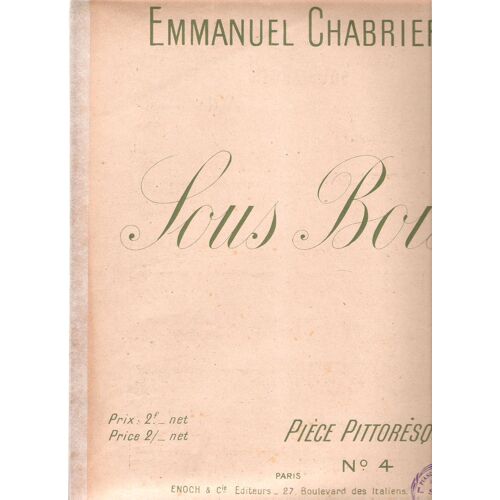 Sous Bois , Pièce Pittoresque N°4