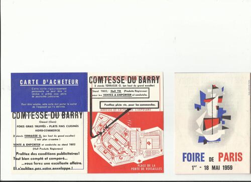 2 Carte D Acheteur Foire De Paris 1959