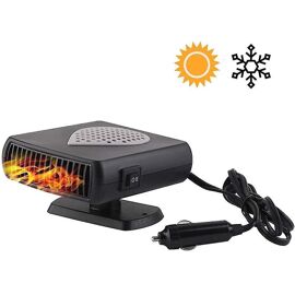 Chauffage Voiture 12V 200W - 2 En 1 Chauffage/ventilateur - Dégivreur Rotatif 360° - 6