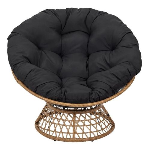 Paris Prix - Fauteuil Design "Cancun" 96cm Noir & Naturel