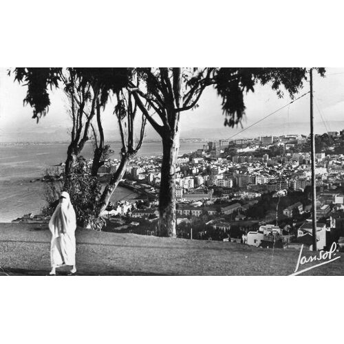 Carte Postale Écrite Le 28-09-1956 - Alger -Vue En Noir Et Blanc, Dentelée Prise De Notre Dame D'afrique