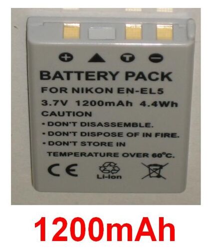 Batterie Pour NIKON ENEL5 EN-EL5, Coolpix 3700, Coolpix 4200, Coolpix 5200, Coolpix 5900, Coolpix 7900, Coolpix P3, Coolpix P4, COOLPIX P5000, Coolpix S10 **1200mAh**