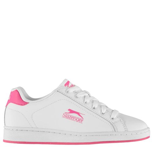 Slazenger Ash Lace Chaussures De Sport Baskets Basses Lacets Enfant Blanc