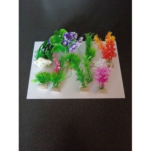 8 Pieces Décoration Aquarium Plante Herbe Aquatiques Plastique Voir Photo.