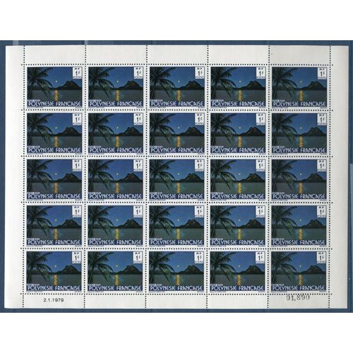 Tahiti Année 1979 N° 132 Feuille Complète 25 Timbres  Neufs*** 1 Franc Bora Bora
