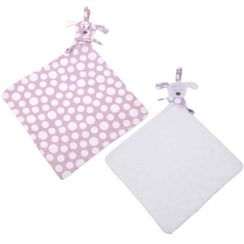Doudou Chien Fifi Dimpel Rose Mauve Pastilles Blanches Jouet Bébé Naissance Soft Toy Dog Baby