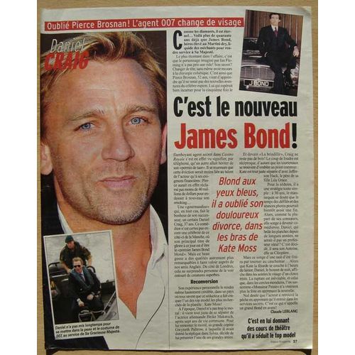 France Dimanche N°3086, Coupure De Presse, Daniel Craig, James Bond