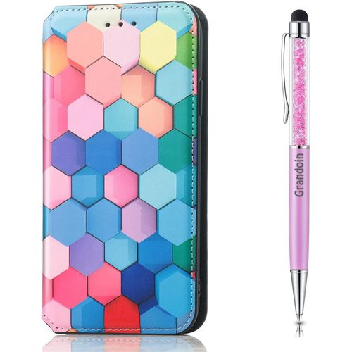 Coque Pour Oppo Realme 6i / Realme 5 / 5i / C3, Etui Rabat Et Folio Housse En Cuir Pu Portefeuille [Fermeture Magntique][Emplacements Cartes][Stand Feature] Flip Protection (Color 2)