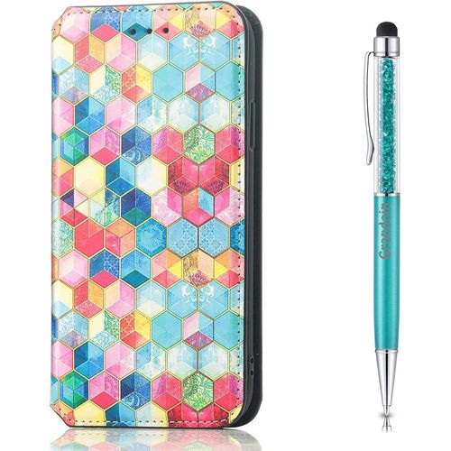 Coque Pour Oppo Realme 6i / Realme 5 / 5i / C3, Etui Rabat Et Folio Housse En Cuir Pu Portefeuille [Fermeture Magntique][Emplacements Cartes][Stand Feature] Flip Protection (Color 1)