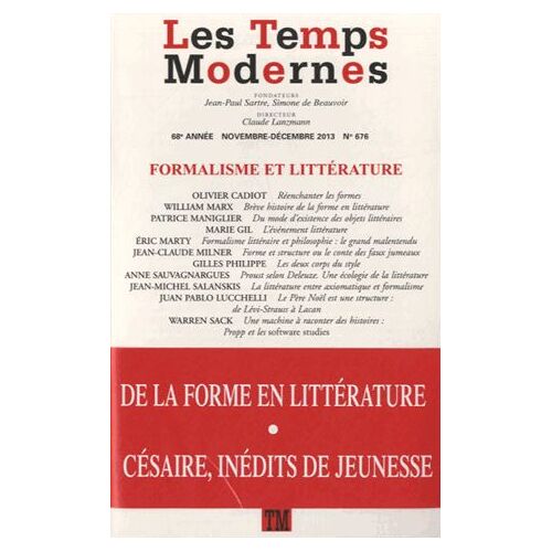 Les Temps Modernes N° 676, Novembre-Décembre 2013 - Formalisme Et Littérature