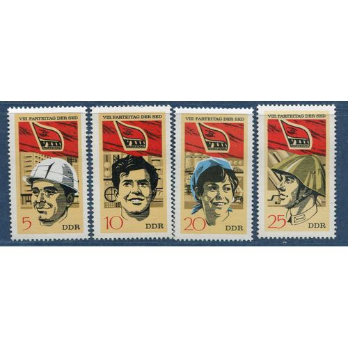Allemagne D D R 1971 N° 1365 1366 1367 1369 Neufs** 8ème Congrès Du Parti Socialiste Unitaire Allemand S.E.D.