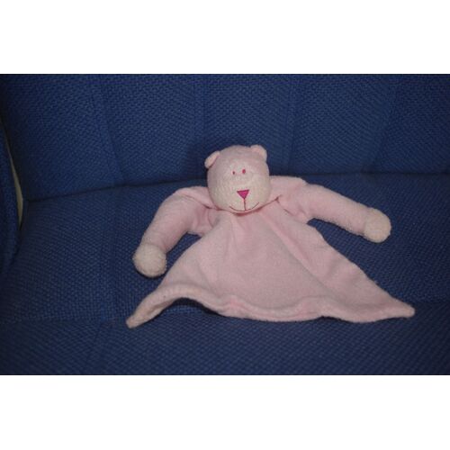 Doudou Ours Rose Tissu Eponge