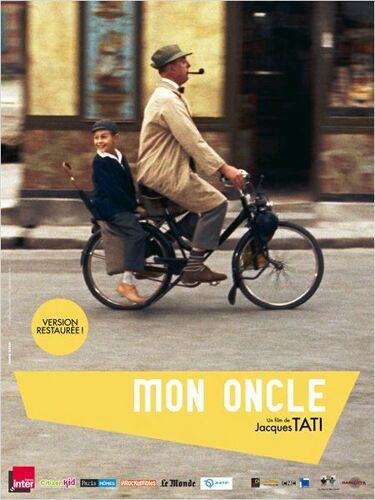 Mon Oncle - Véritable Affiche De Cinéma Pliée - Format 120x160 Cm - De & Avec Jacques Tati,  Jean-Pierre Zola, Adrienne Servantie , Alain Becourt, Lucien Fregis, Dominique Marie - 1958 Ressortie 2013