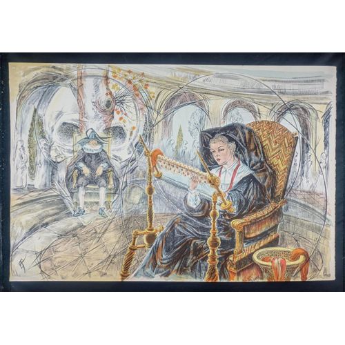 Lithographie Cyrano De Bergerac Planche N° 13 R. Carrance Papier Vélin D’Arches