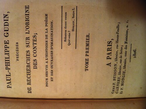 Contes De Paul-Philippe Gudin, 1806, Tome 1er