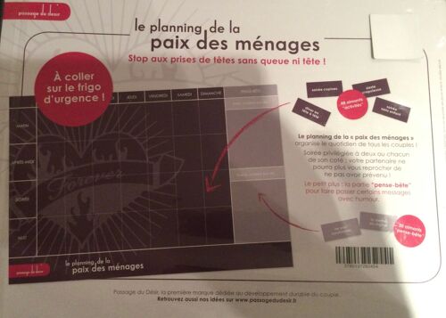 Le planning de la paix des ménages