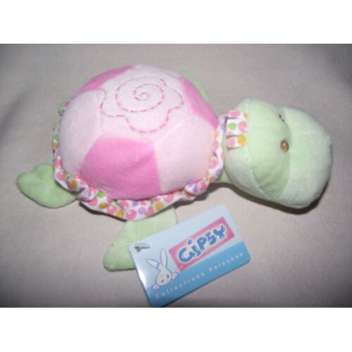 Doudou Peluche Tortue Gipsy Rose Violet Vert Pois Grelot Collection Bulles Eveil Bebe Naissance Jouet
