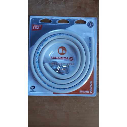 Tube caoutchouc souple diam 6x12 et 2 colliers gaz