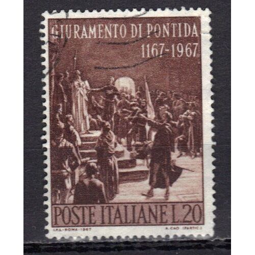 Italie 1967 : 8è Centenaire Du Serment De Pontida : Le Serment D'après Adolfo Gao - Timbre Oblitéré