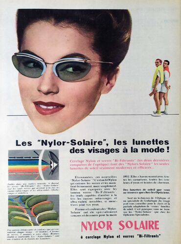 Publicité Papier - Lunettes Nylor-Solaire De 1957