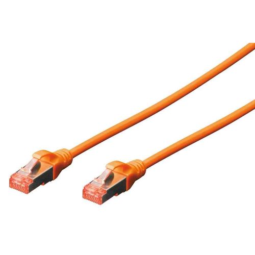 DIGITUS - Cordon de raccordement - RJ-45 (M) pour RJ-45 (M) - 50 cm - SFTP - CAT 6 - démarré, sans halogène, sans crochet - orange, RAL 2008