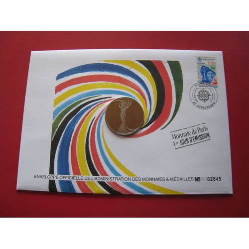 Enveloppe Philatélique/Numismatique - Timbre - Médaille - France/Europa - Numérotée - 1er Jour D' Émission 27 Avril 1991