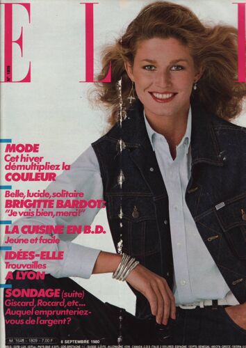 Elle / 08-09-1980 N°1809 : Brigitte Bardot (4p) - Stéphane Audran (2p) - Alain Souchon (2p)