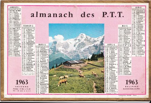 Almanach Des Ptt 1963