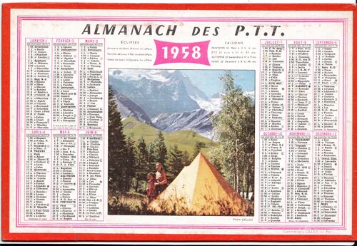 Almanach Des Ptt 1958