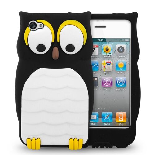 Coque Iphone 4/4s Hibou-Noir