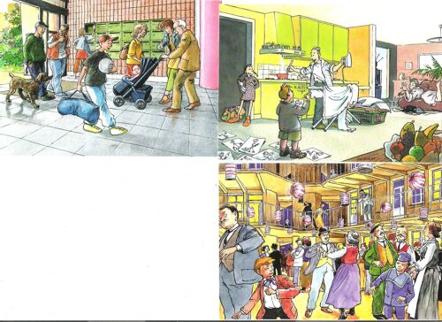 Lot De 3 Cartes Postales : 10 Ans De Vis-À-Vis Eric Enjalbert . Estuaire De La Seine:  Bal Du 14 Juillet Au Foyer Belge, Vie De Famille Hall De La Tour Réservoir