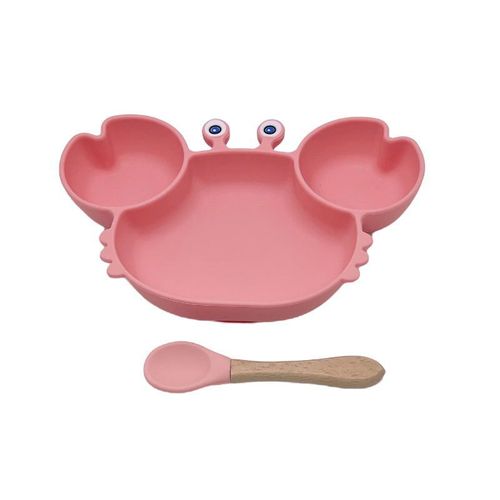 Assiette D'entraînement À L'autofeeding Pour Bébés En Silicone Avec Ventouses - Plateau Divisé Anti-Dérapant Et Facile À Nettoyer