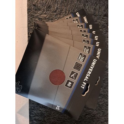 Papier abrassif ponceuse 150mm 40 lot de 8 paquets