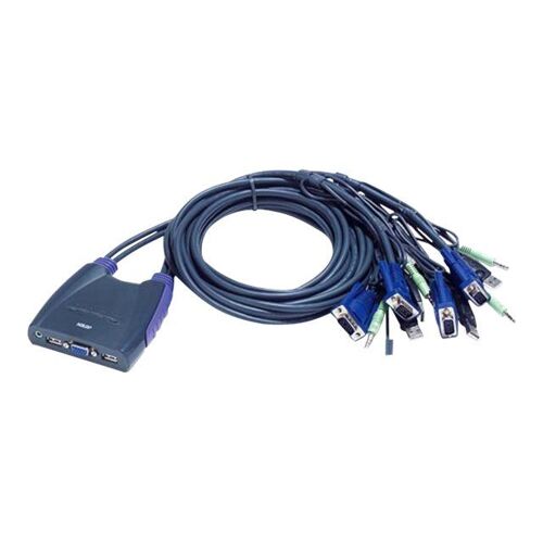 ATEN Petite CS64US - Commutateur écran-clavier-souris/audio/USB - 4 x KVM / audio / USB - 1 utilisateur local - de bureau