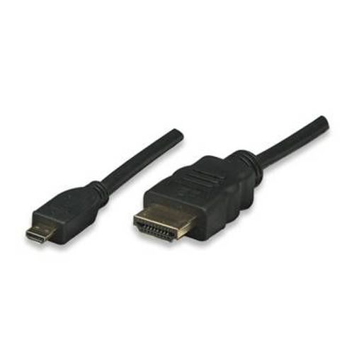 TECHly - High speed - câble HDMI avec Ethernet - HDMI mâle pour 19 pin micro HDMI Type D mâle - 5 m - double paire torsadée blindée - noir - support 4K, support 1080p