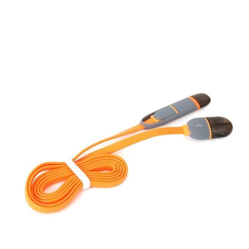 Platinet - Câble de chargement / de données - USB mâle pour Micro-USB de type B, Lightning mâle - 1 m - orange