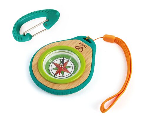 Hape Jeu Dextérieur Exploration En Bambou Nature Fun  - Ensemble Boussole - Dès 4 Ans Et +
