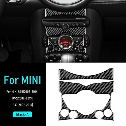 Autocollant En Fiber De Carbone Pour Mini Cooper Clubman R55 R56 R57, Panneau De Poignée De Commande Centrale Intérieur De Voiture, Accessoires De Décoration