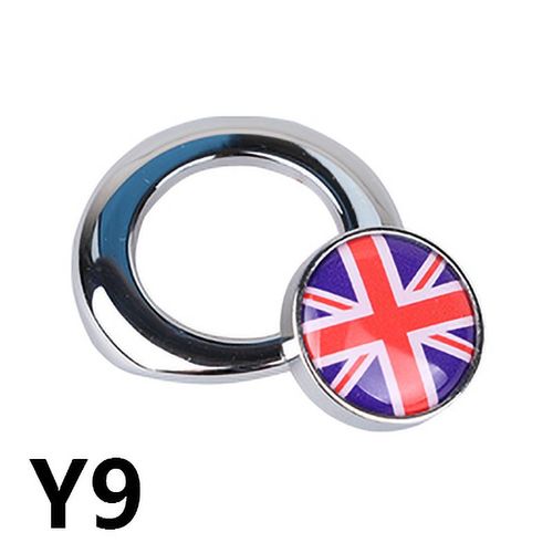 Y9 - Autocollant De Décoration De Voiture Pour Mini Cooper R55 R56 R60 R61, Bouton De Démarrage À Un Bouton, Matériau En Métal Argent Et Noir, Motif Époxy