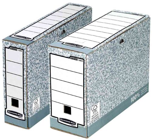 Fellowes Boîte D'archivage Bankers Box, Gris/Blanc,(B)105 Mm