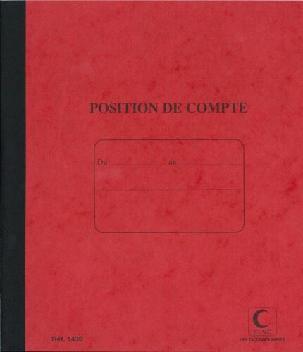 Elve Carnet Position De Compte 210 X 190 Mm 80 Pages