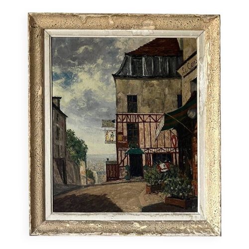 Peinture huile sur toile aposrue parisienneapos ch chanoy 1953 ecole de paris multicolore