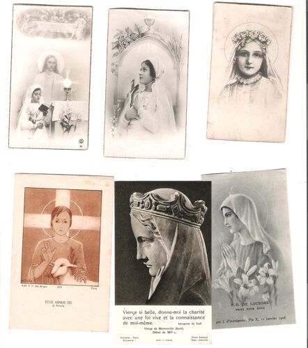 Lot De 6 Images Pieuses 1945