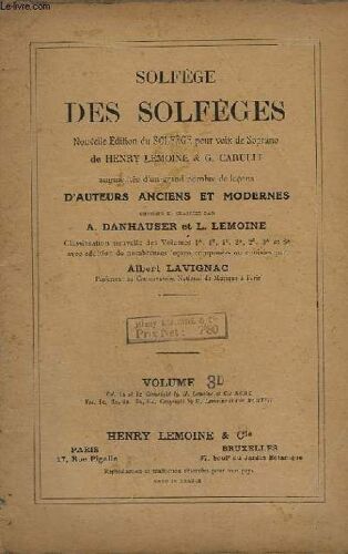 Solfege Des Solfeges - Volume 3d.