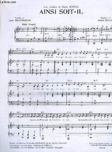 Ainsi Soit-Il - Piano + Chant.