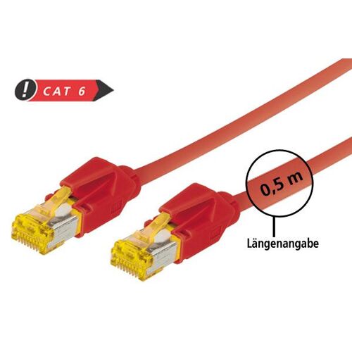 722015R 722015R Câble de brassage S/FTP, PIMF, CAT 6a, rouge, 1,5m